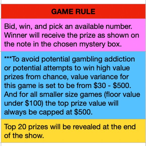 READ BEFORE BIDDING - Mystery Box Game 9/3 [F:$30; C:$500; Avg: $77.5] - Picture 2 of 6